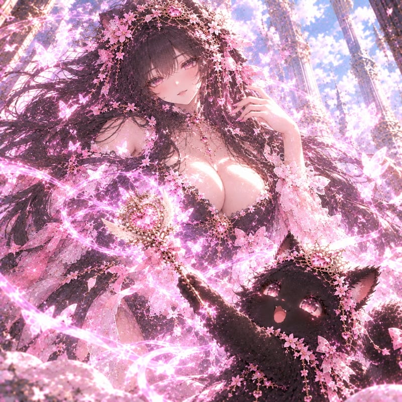 Vackeri's true form reaching toward her black cat self